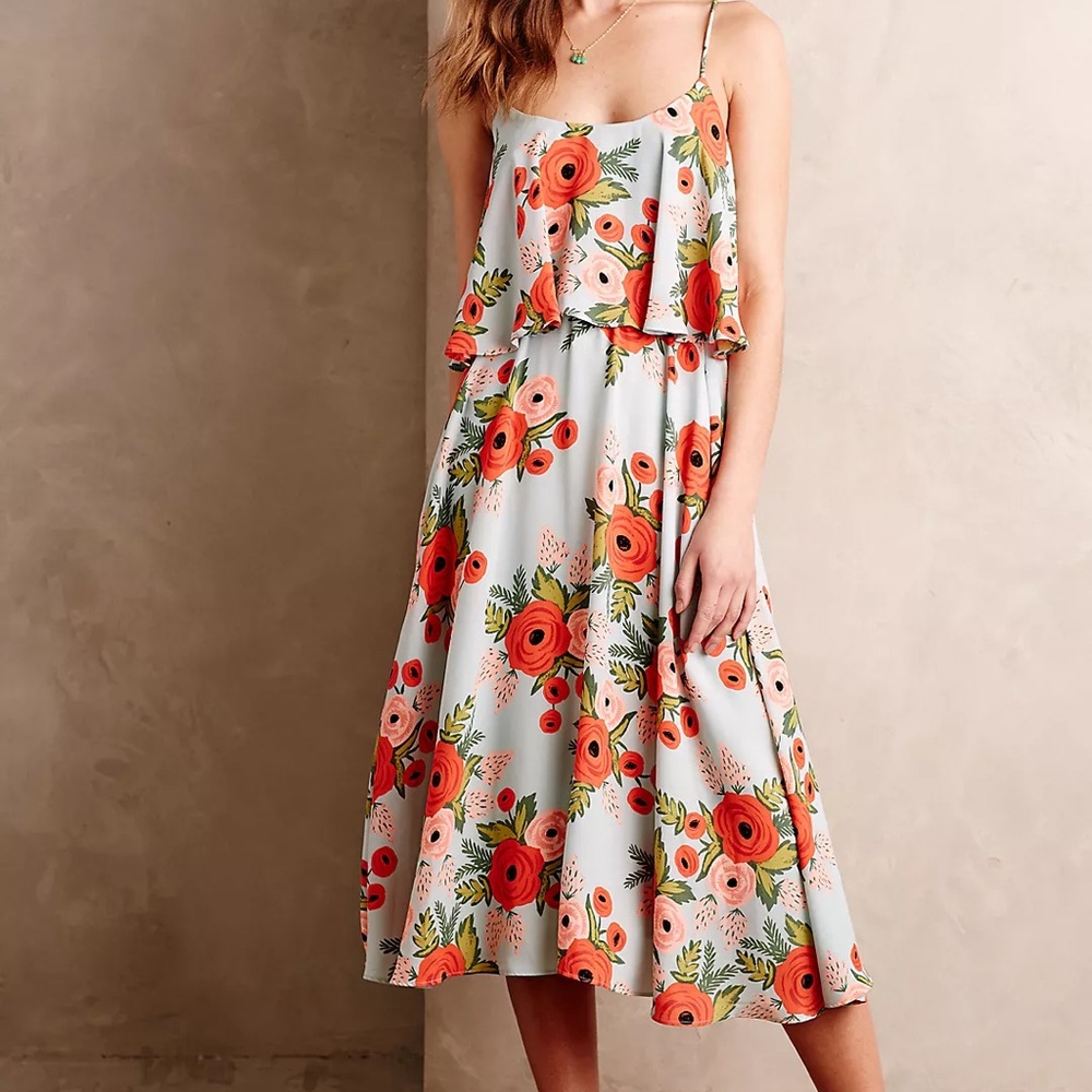 Anthropologie Poppy Field Dress by Paper Crown+RIFLE Paper Co